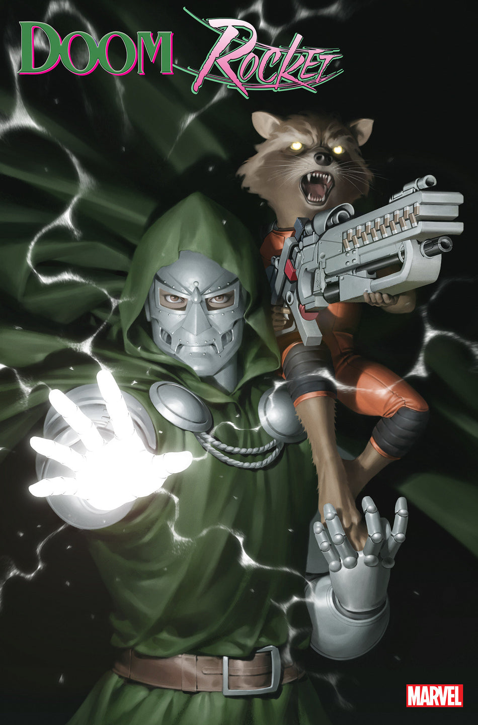 Stock Photo of Doctor Doom & Rocket Raccoon #1 1:25 Variant Edition Yoon Variant Marvel Comics Comics sold by Stronghold Collectibles of Acadiana Lafayette, LA