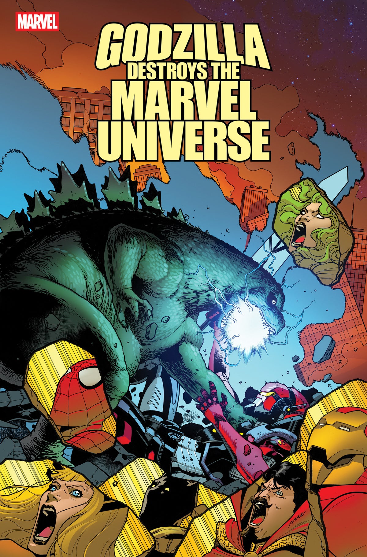 Stock Photo of  Godzilla Destroys The Marvel Universe #5 Pere Perez Variant Marvel Comics Comics sold by Stronghold Collectibles of Acadiana Lafayette, LA