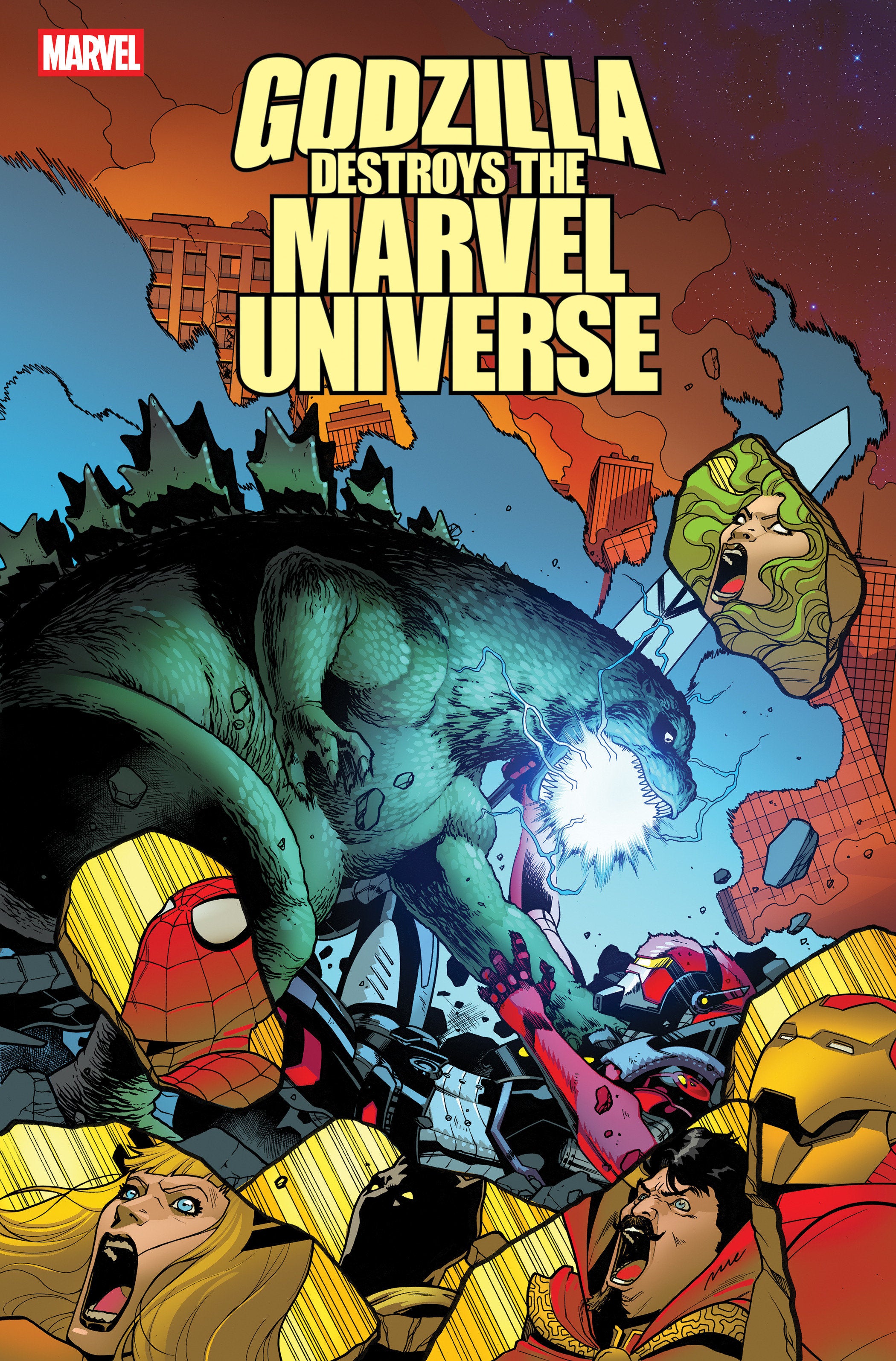 Stock Photo of  Godzilla Destroys The Marvel Universe #5 Pere Perez Variant Marvel Comics Comics sold by Stronghold Collectibles of Acadiana Lafayette, LA