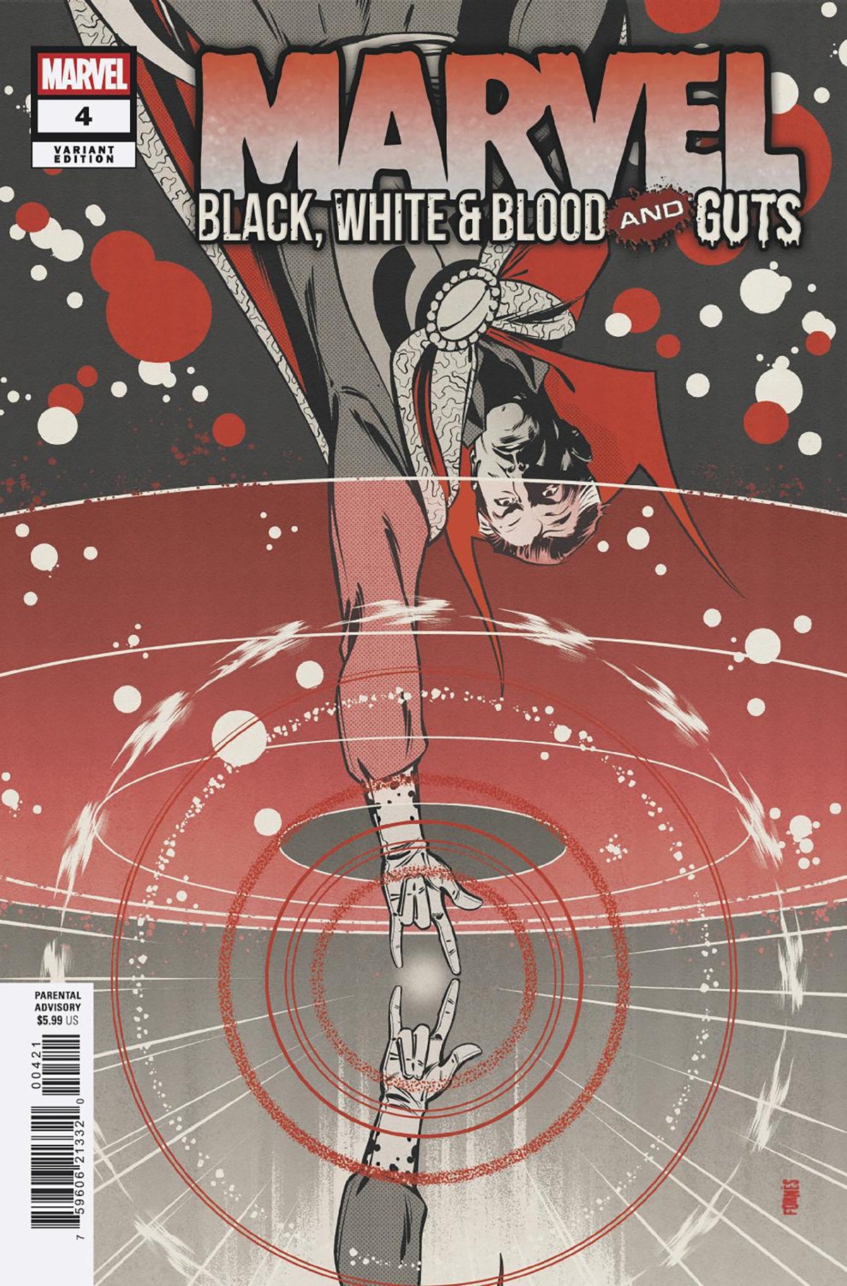 Stock Photo of  Marvel: Black, White & Blood And Guts #4 Jorge Fornes Variant Marvel Comics Comics sold by Stronghold Collectibles of Acadiana Lafayette, LA