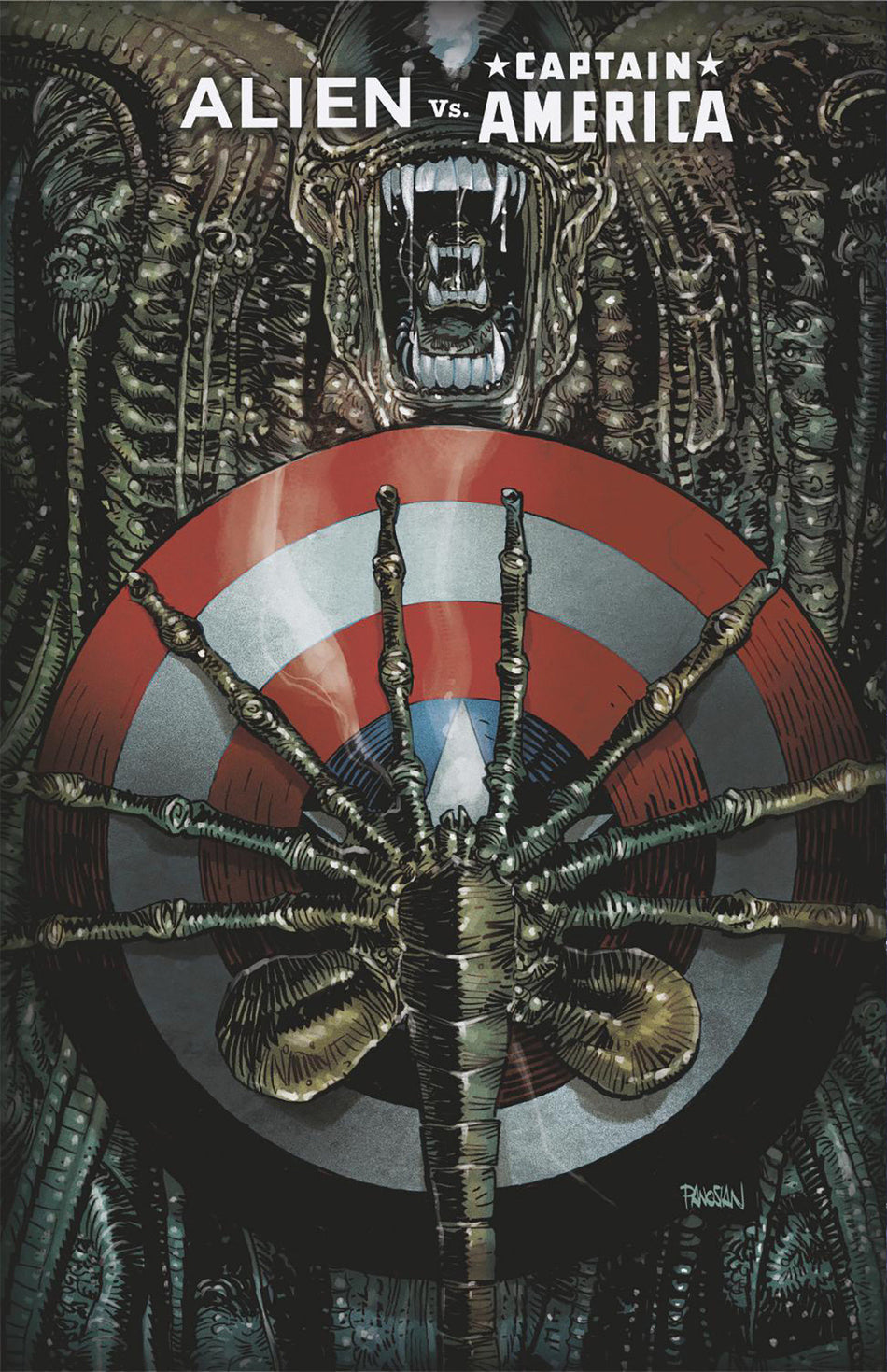 Stock Photo of Alien vs. Captain America #1 Dan Panosian Foil Variant Marvel Comics Comics sold by Stronghold Collectibles of Acadiana Lafayette, LA