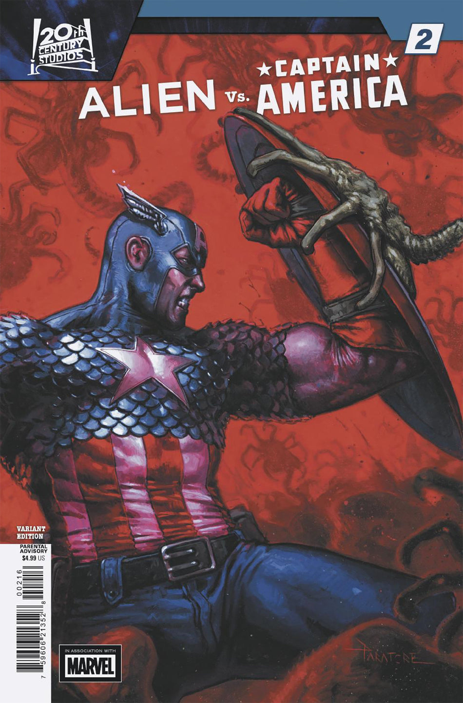 Stock Photo of  Alien vs. Captain America #2 Davide Paratore 1:25 Variant Marvel Comics Comics sold by Stronghold Collectibles of Acadiana Lafayette, LA