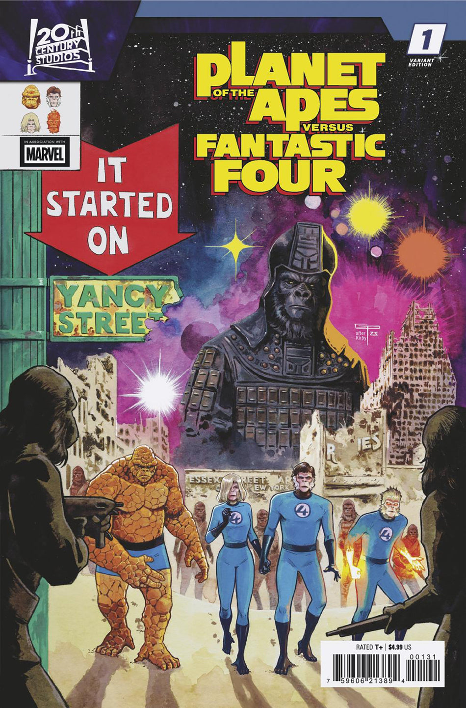 Stock Photo of  Planet Of The Apes vs. Fantastic Four #1 German Peralta Homage Variant Marvel Comics Comics sold by Stronghold Collectibles of Acadiana Lafayette, LA