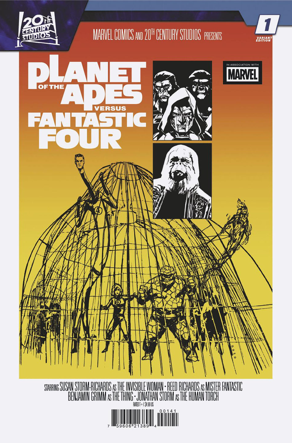 Stock Photo of  Planet Of The Apes vs. Fantastic Four #1 Phil Noto Movie Homage Variant Marvel Comics Comics sold by Stronghold Collectibles of Acadiana Lafayette, LA