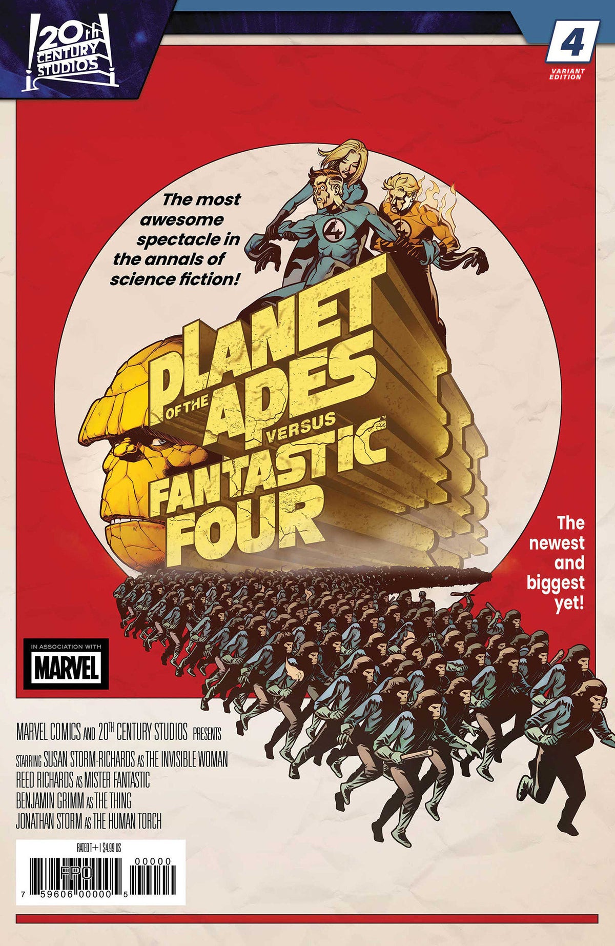 Stock Photo of  Planet Of The Apes vs. Fantastic Four #4 Pere Perez Movie Homage Variant Marvel Comics Comics sold by Stronghold Collectibles of Acadiana Lafayette, LA