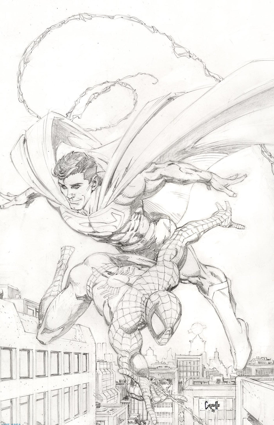 Stock Photo of  Marvel/DC: Spider-Man/Superman #1 Greg Capullo 1:200 Full Art Sketch Variant Marvel Comics Comics sold by Stronghold Collectibles of Acadiana Lafayette, LA