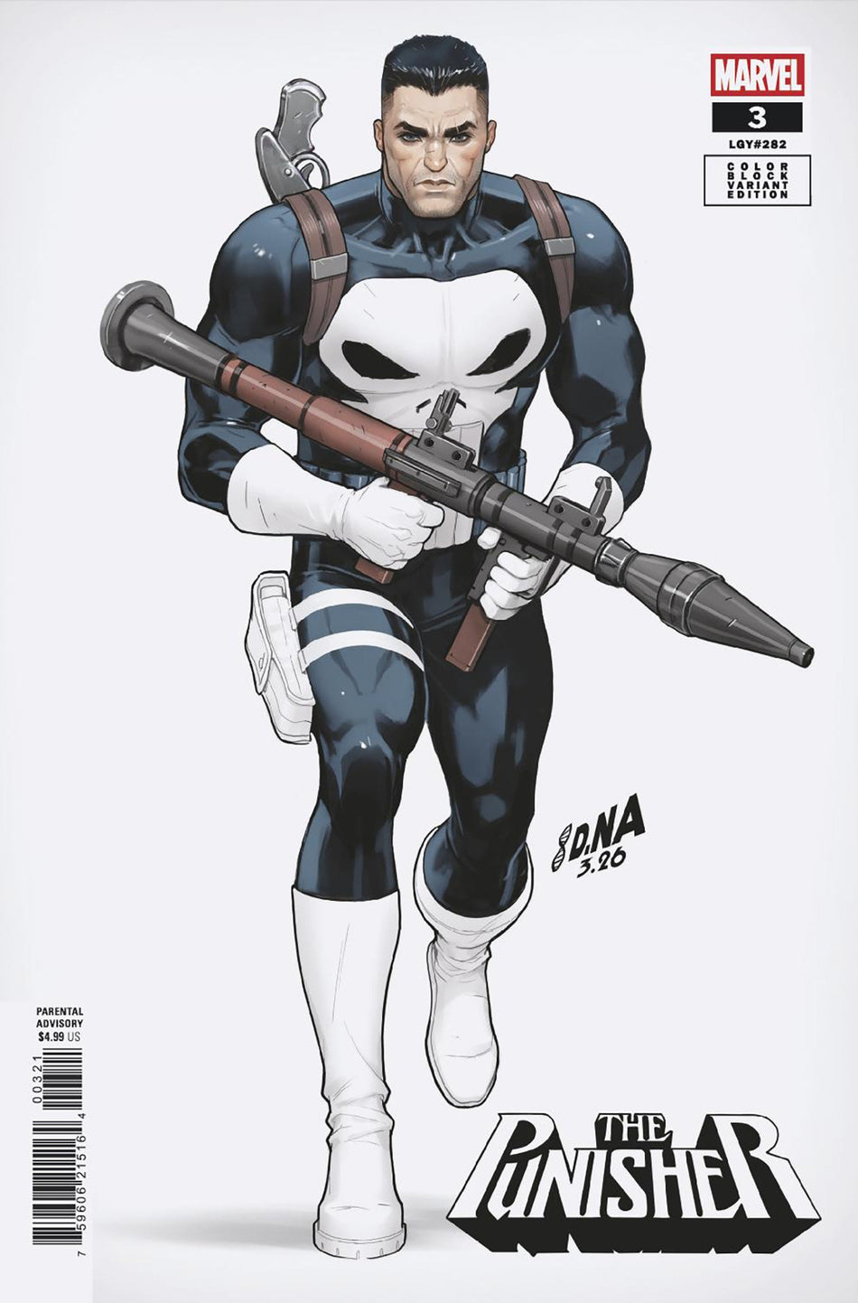 Stock Photo of  Punisher #3 David Nakayama Color Block White Variant Marvel Comics Comics sold by Stronghold Collectibles of Acadiana Lafayette, LA