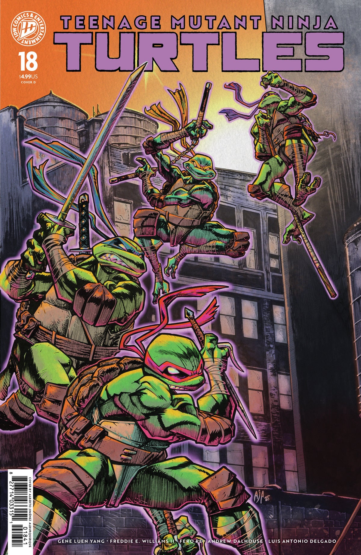 Stock Photo of  Teenage Mutant Ninja Turtles #18 Variant D (Jiménez Alburquerque) IDW Publishing Comics sold by Stronghold Collectibles of Acadiana Lafayette, LA