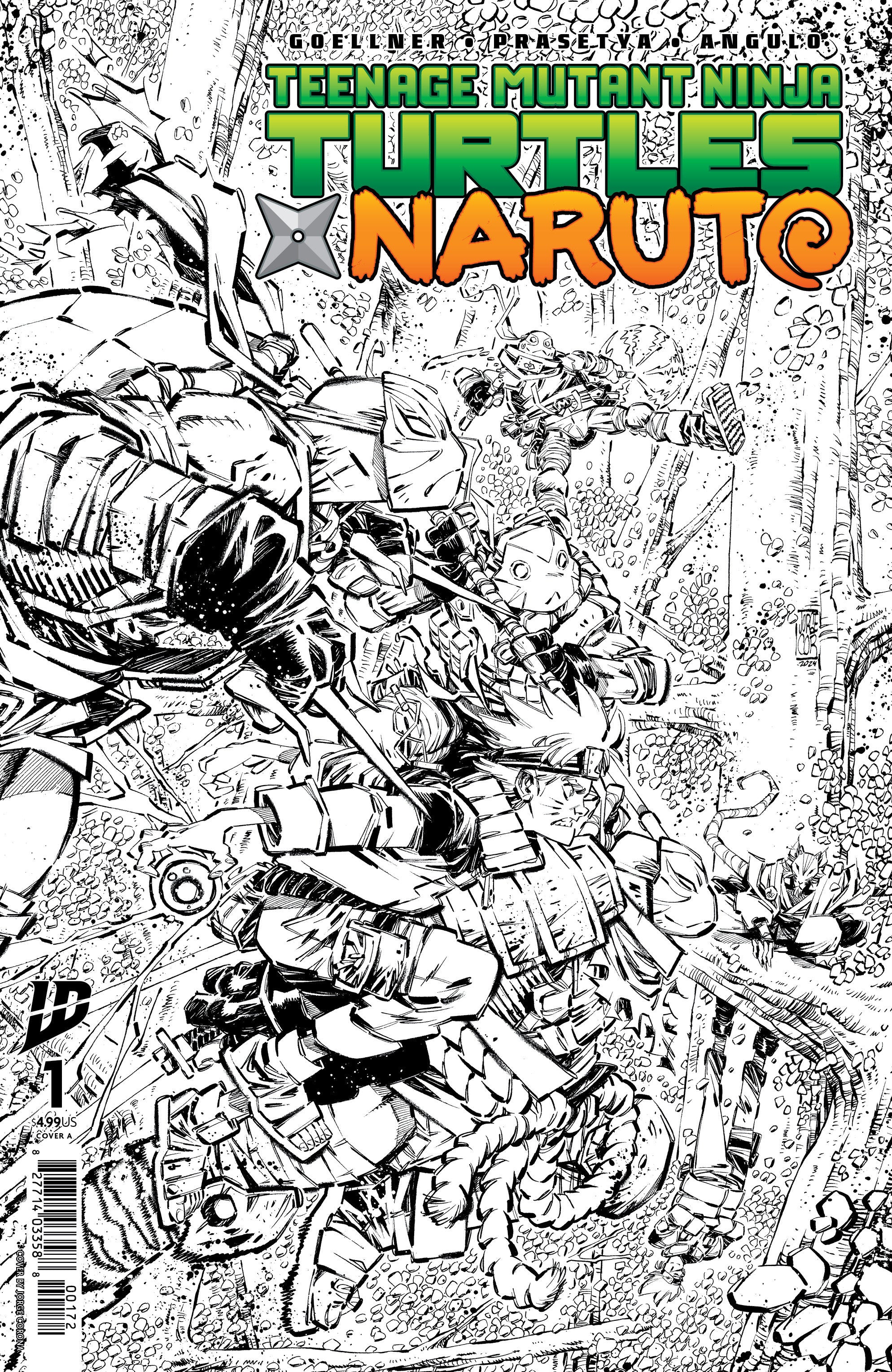 Stock Photo of Teenage Mutant Ninja Turtles X Naruto #1 2nd Print 1:10 Black & White IDW Publishing Comics sold by Stronghold Collectibles of Acadiana Lafayette, LA