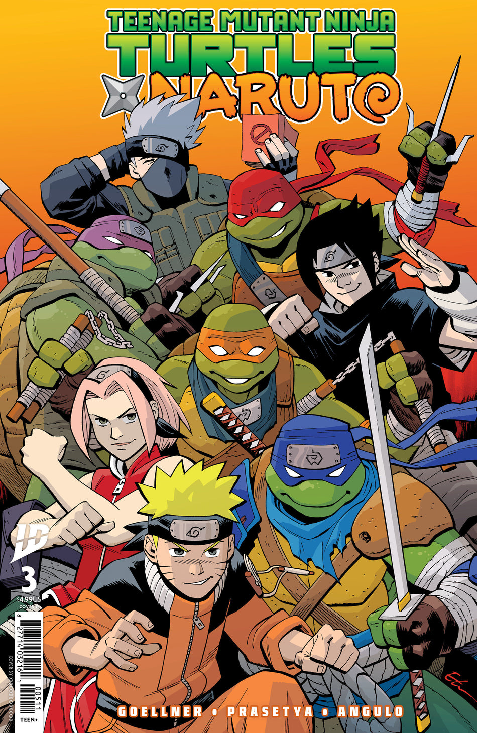Stock Photo of Teenage Mutant Ninja Turtles X Naruto #3 Variant D Young IDW Publishing Comics sold by Stronghold Collectibles of Acadiana Lafayette, LA