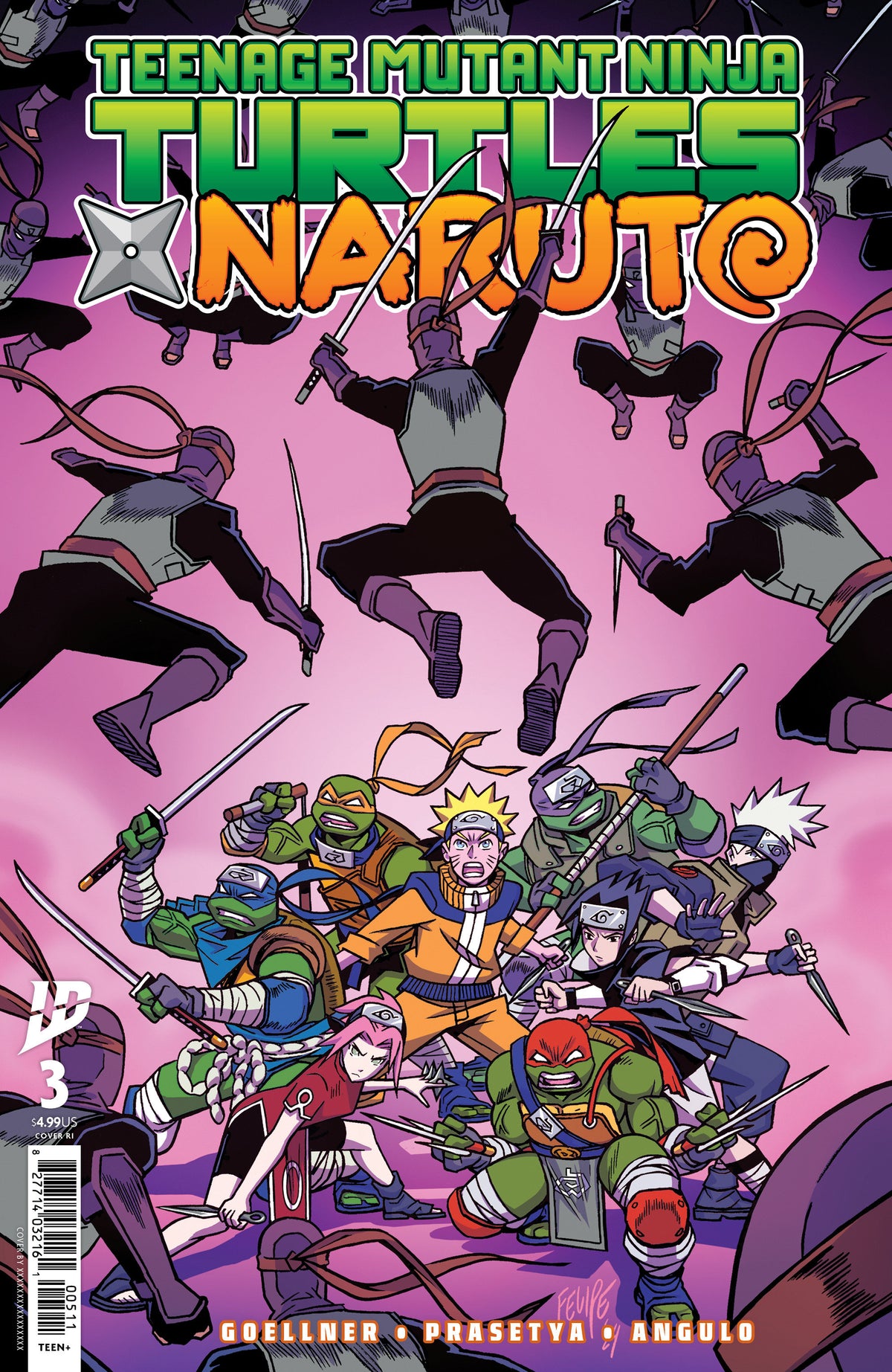 Stock Photo of Teenage Mutant Ninja Turtles X Naruto #3 Variant RI 1:25 Smith IDW Publishing Comics sold by Stronghold Collectibles of Acadiana Lafayette, LA
