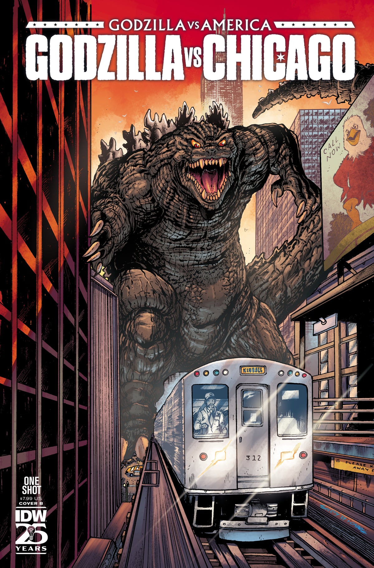 Stock Photo of Godzilla vs. America: Chicago Variant B Seeley IDW Publishing Comics sold by Stronghold Collectibles of Acadiana Lafayette, LA