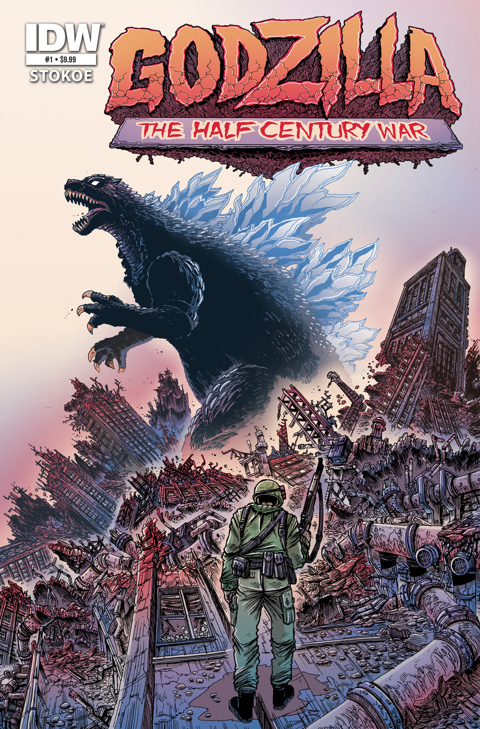 Stock Photo of Godzilla 70th Anniversary Foil Classics: Godzilla: The Half-Century War #1 CVR A Stokoe IDW Publishing Comics sold by Stronghold Collectibles of Acadiana Lafayette, LA