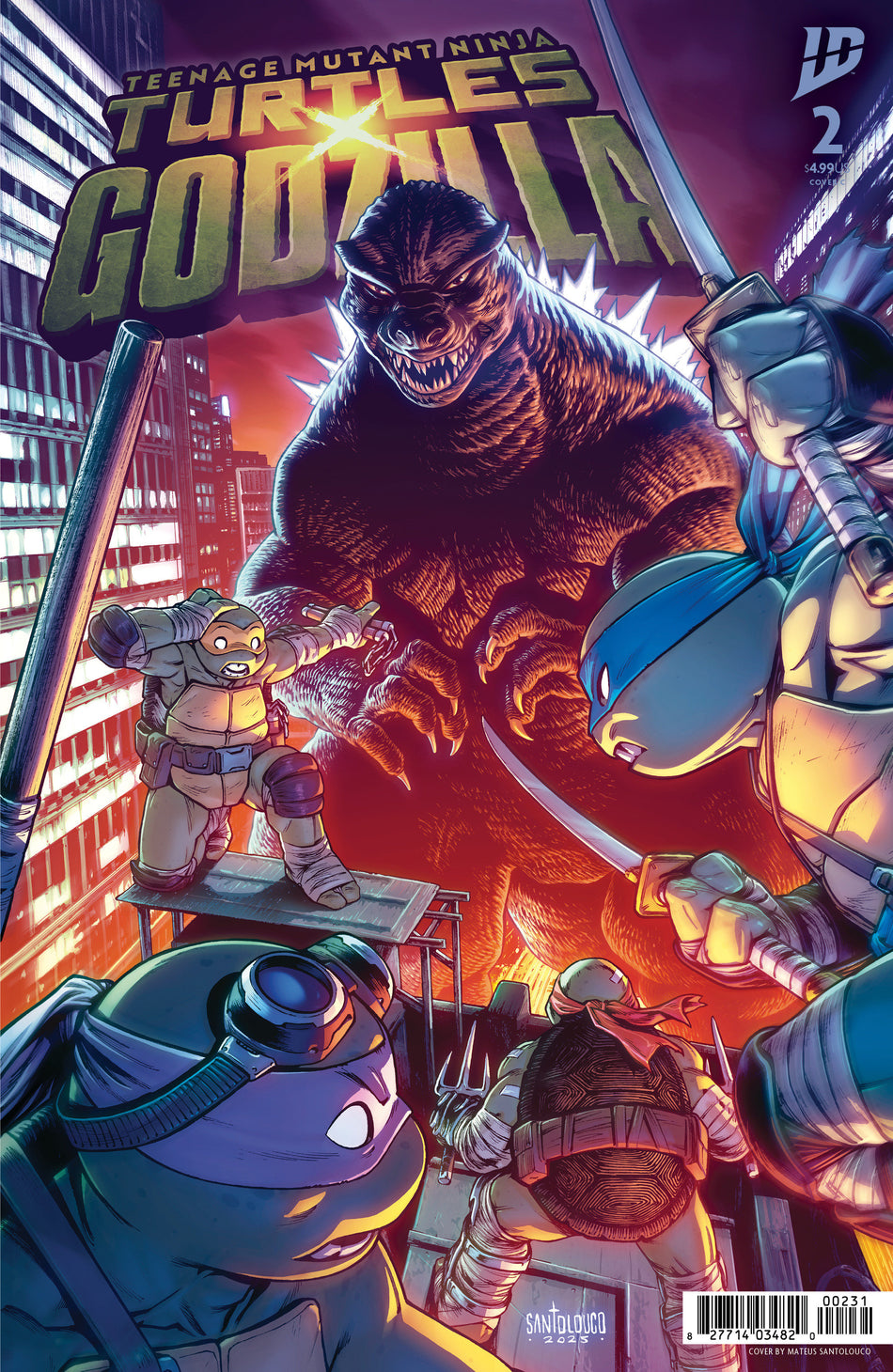 Stock Photo of  Teenage Mutant Ninja Turtles X Godzilla #2 Variant C (Santolouco) IDW Publishing Comics sold by Stronghold Collectibles of Acadiana Lafayette, LA