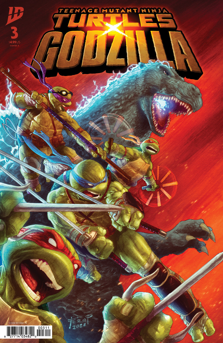 Stock Photo of  Teenage Mutant Ninja Turtles X Godzilla #3 Cover A (Pe) IDW Publishing Comics sold by Stronghold Collectibles of Acadiana Lafayette, LA