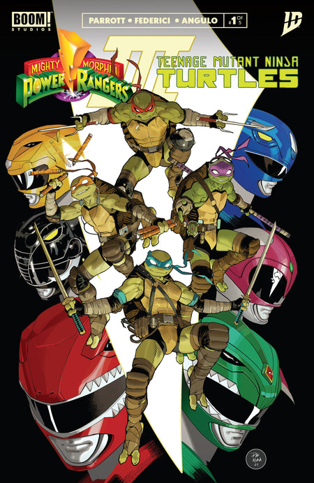 Stock Photo of Mighty Morphin Power Rangers/ Teenage Mutant Ninja Turtles III #1 B Variant Dressed Mora Boom! Studios Comics sold by Stronghold Collectibles of Acadiana Lafayette, LA