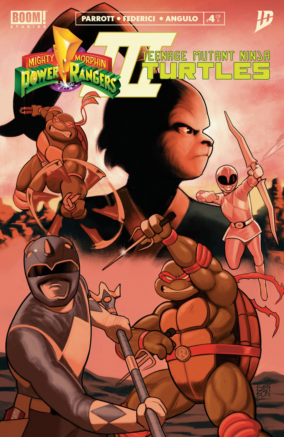 Stock Photo of  Mighty Morphin Power Rangers/Teenage Mutant Ninja Turtles III #4 J Foc Reveal Variant (Dressed, Gibson) Boom! Entertainment Comics sold by Stronghold Collectibles of Acadiana Lafayette, LA