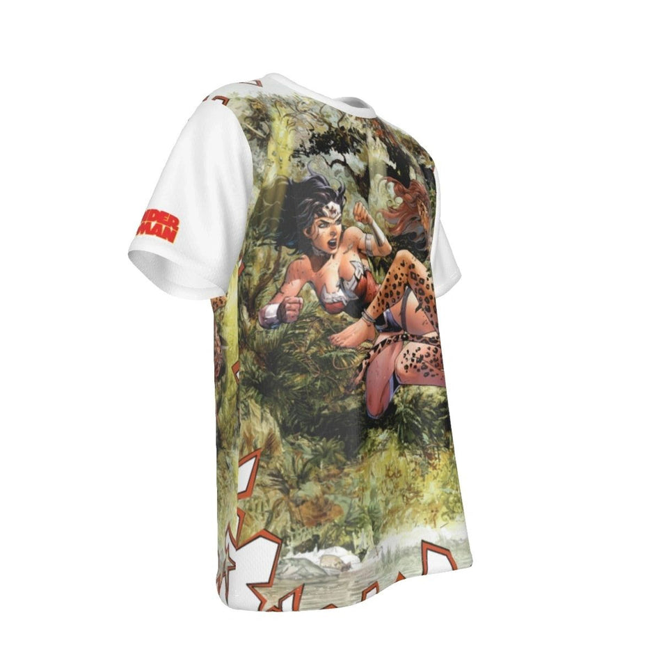 WONDER WOMAN CHEETAH COVER ALL OVER PRINT SHIRT AND TANK TOP TONY DANIELS ART