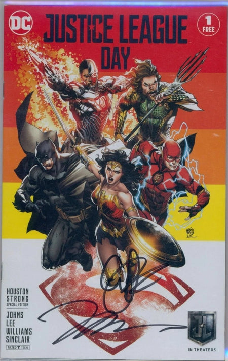 Justice League #1 Justice League Day 2017 Special Edition 2018 #1 Houston Strong Variant Signed by Jim Lee, Geoff Johns - high grade - $199.99