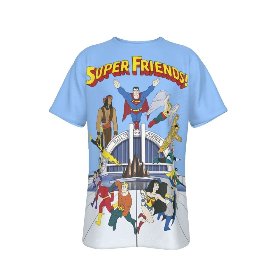 SUPERFRIENDS POSTER ALL OVER PRINT SHIRT AND TANK