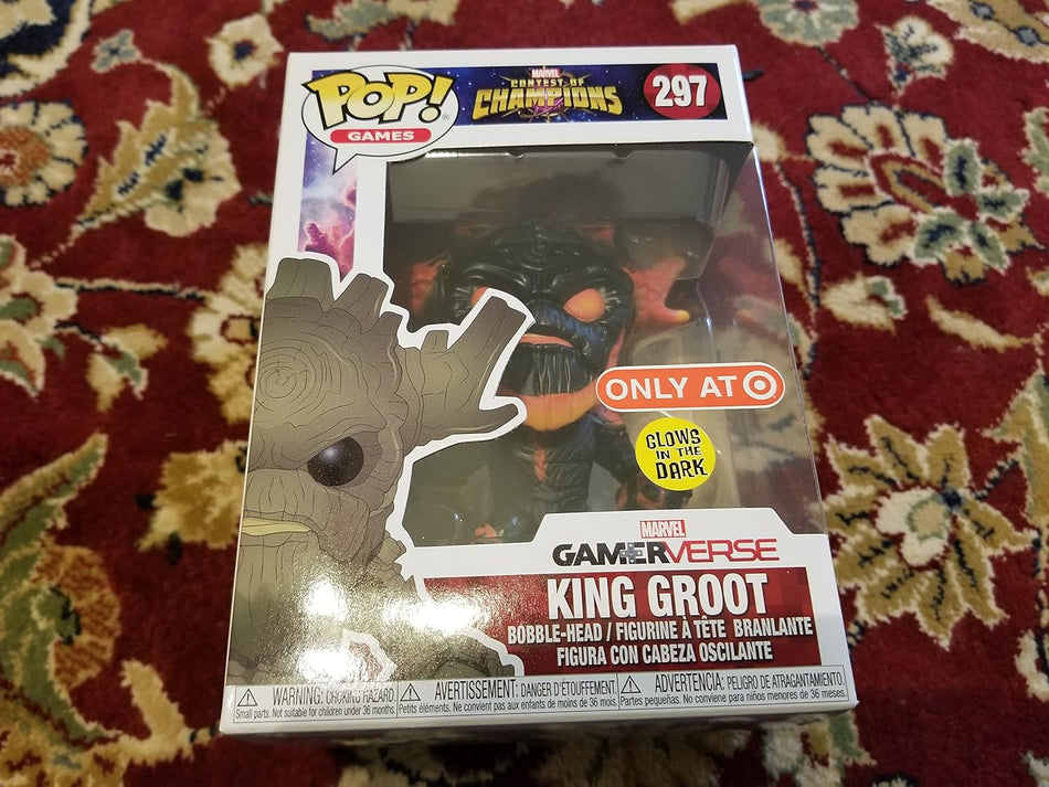 Funko Pop! Marvel-Contest of Champions-King Groot (Glows in The Dark) #297