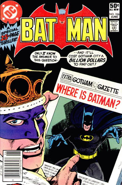 Batman 1940 #336 Newsstand ed. - back issue - $13.99