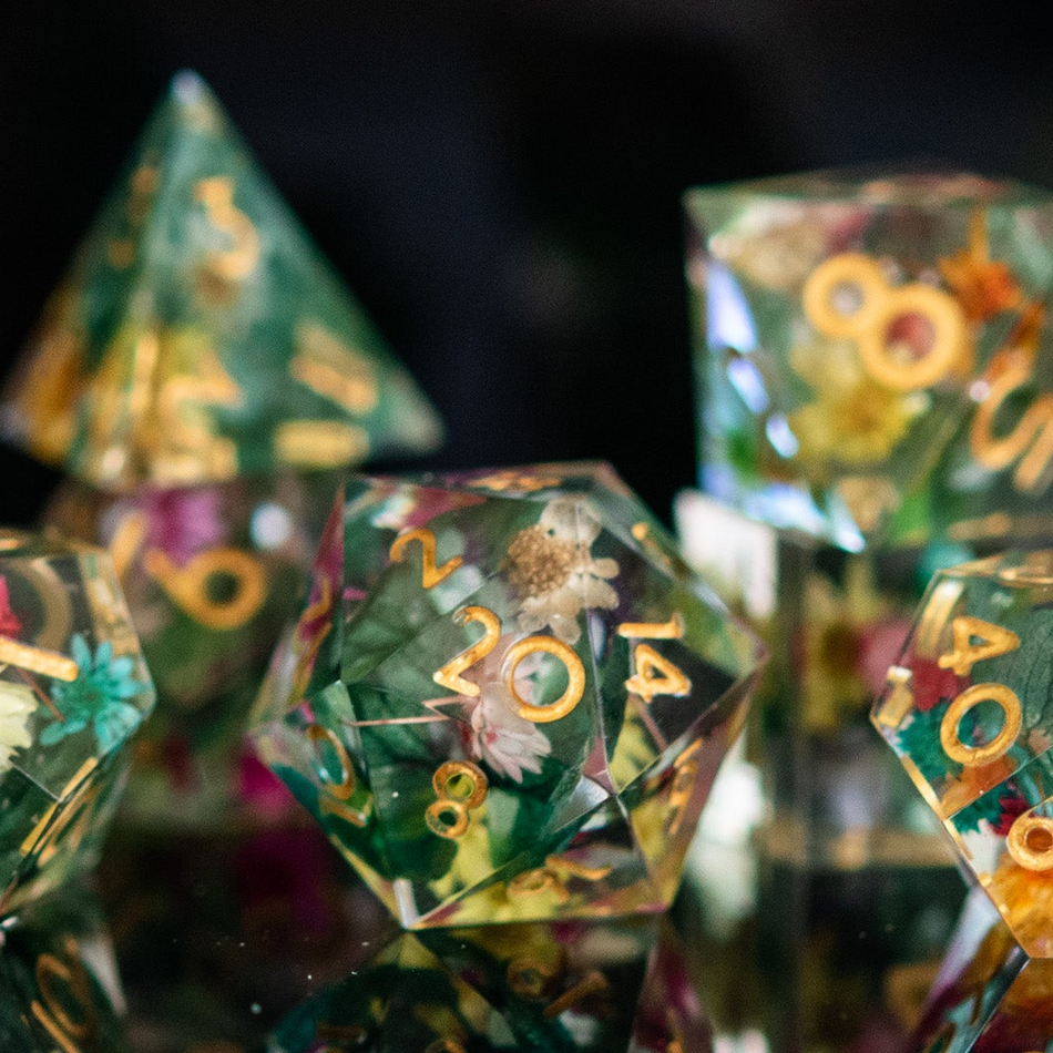 Botanical Gardens Sharp-Edged Resin Dice Set