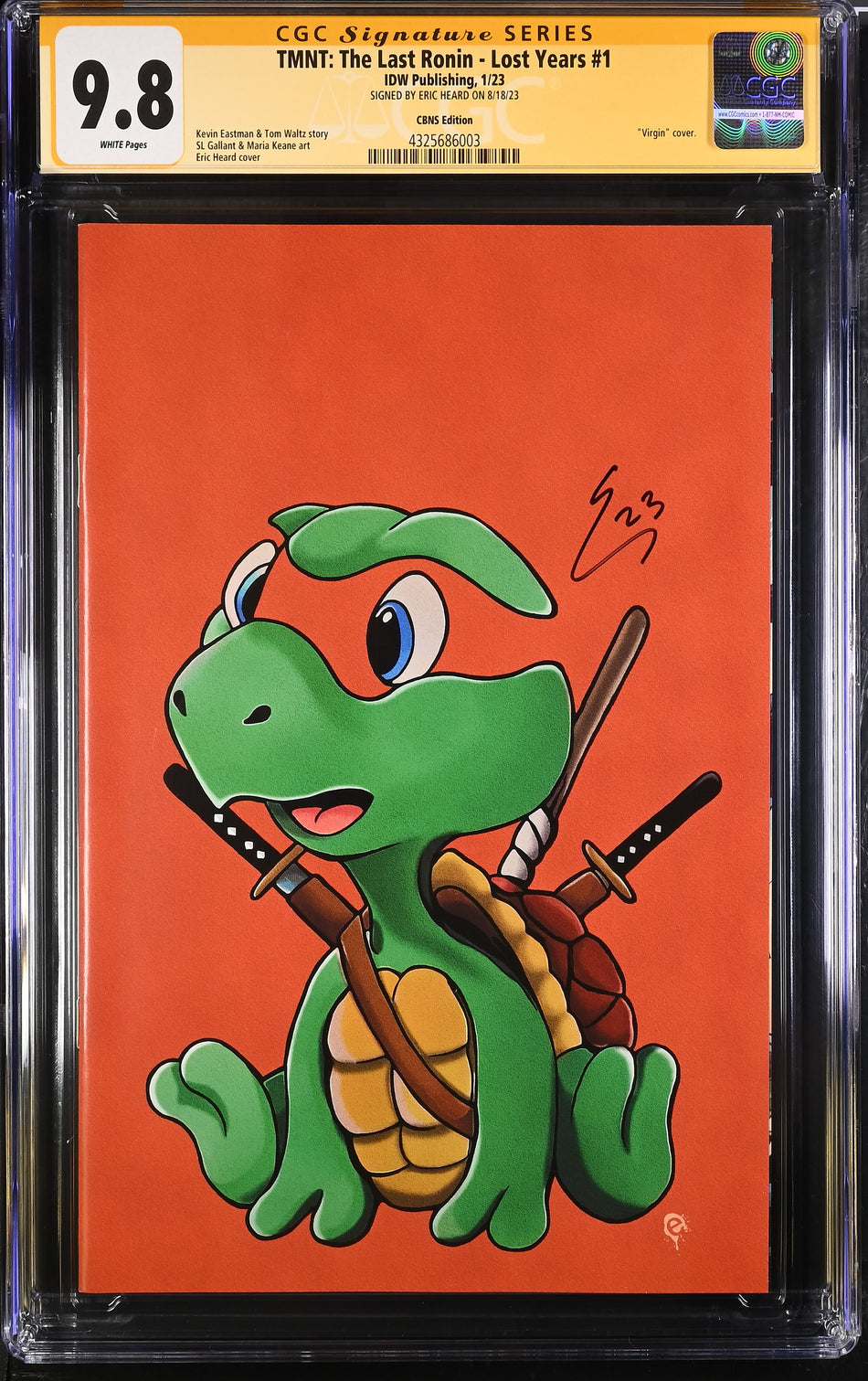 TMNT Last Ronin the Lost Years #1 SIGNED Michelangelo baby Virgin Negative Eric Heard Variant [Limited Edition 777] Store Exclusive CGC 9.8