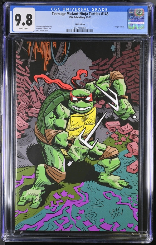 CGC 9.8 Teenage Mutant Ninja Turtles (TMNT) #146 Virgin Jim Lawson Exclusive 4 of 6 [Limited to 777]