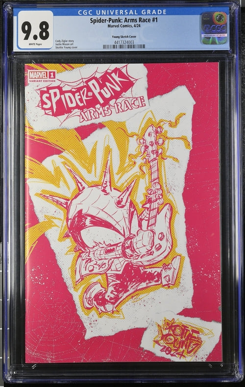 Spider-Punk Arms Race #1 CGC 9.8 Skottie Young Exclusive Sketch Cover Variant