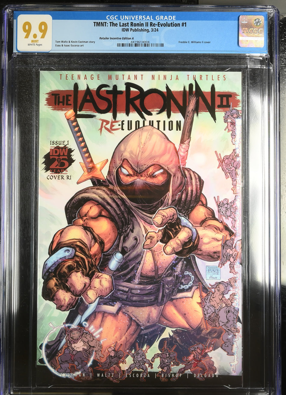 CGC 9.9 Teenage Mutant Ninja Turtles (TMNT) Last Ronin II Re-Evolution #1 1:25 Incentive Freddie E. Williams II cover