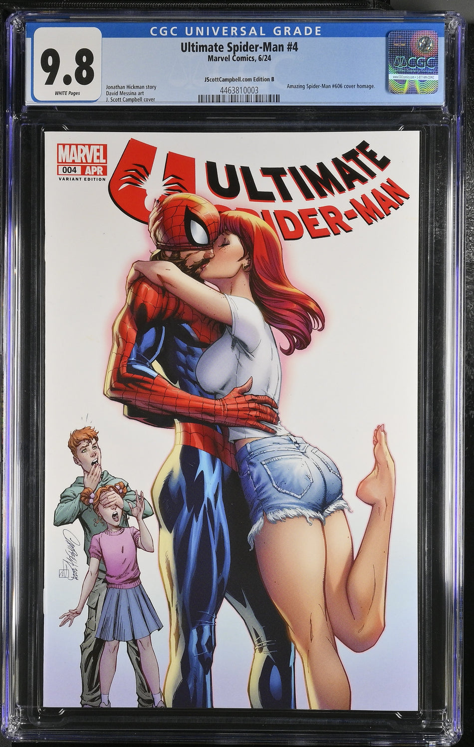 CGC 9.8 Ultimate Spider-Man #4 JSC J Scott Campbell Cover B Exclusive Amazing Spider-Man #606 Homage Cover