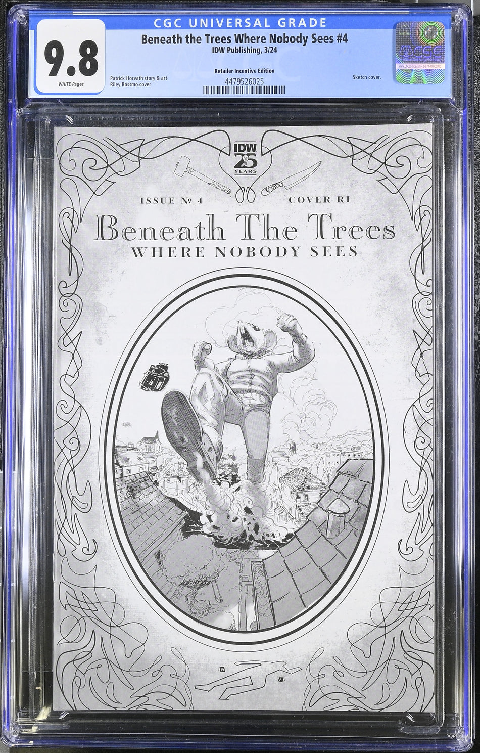 CGC 9.8 Beneath the Trees Where Nobody Sees #4 Sketch 1:25 Ratio Variant