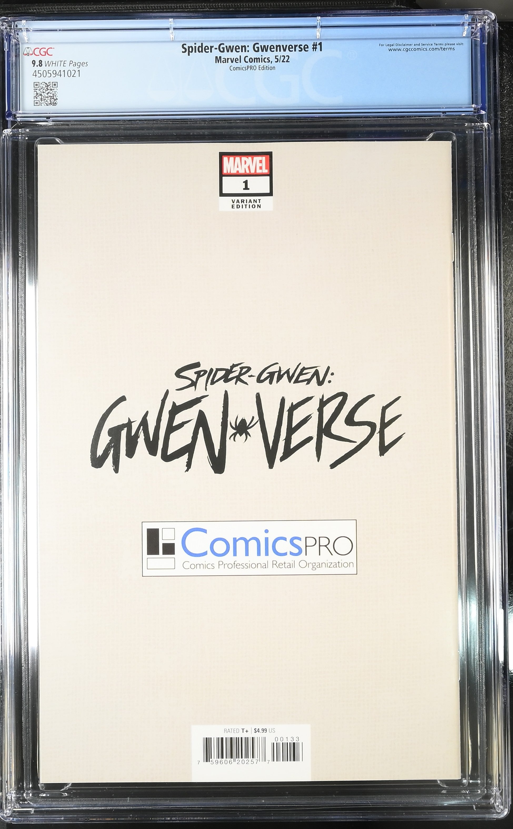 CGC 9.8 Spider-Gwen: Gwenverse #1 ComicsPro Exclusive