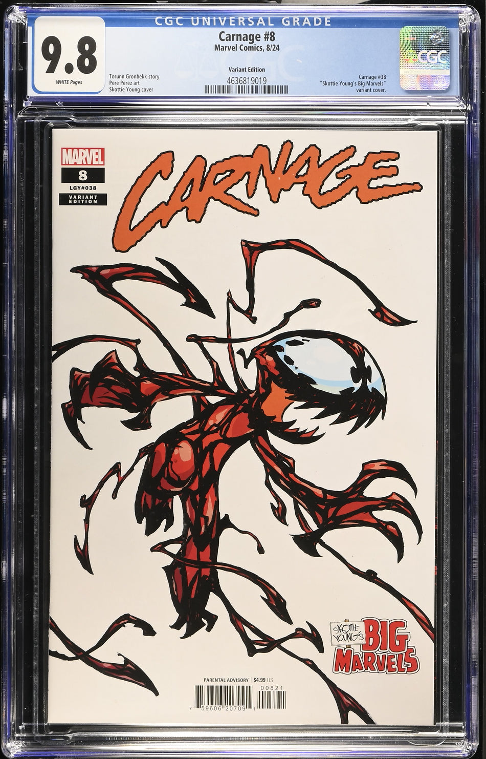 CGC 9.8 Carnage #8 Skottie Young's Big Marvel Variant