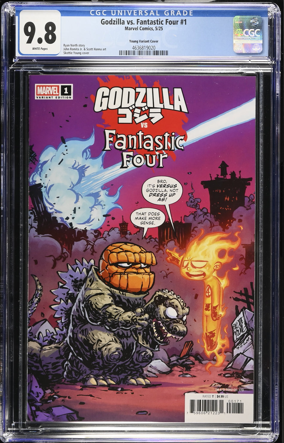 CGC 9.8 Godzilla vs. Fantastic Four #1 Skottie Young Variant
