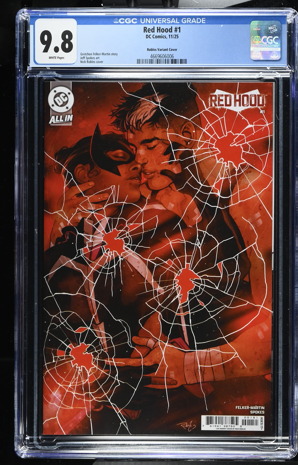 CGC 9.8 Red Hood #1 CVR H 1:25 Nick Robles Card Stock Variant (MR) CANCELLED