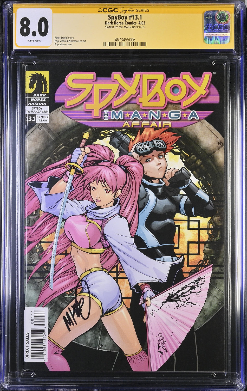 CGC SS 8.0 SpyBoy #13.1 2003 SIGNED BY POP MAHN CGC SIGNATURE SERIES