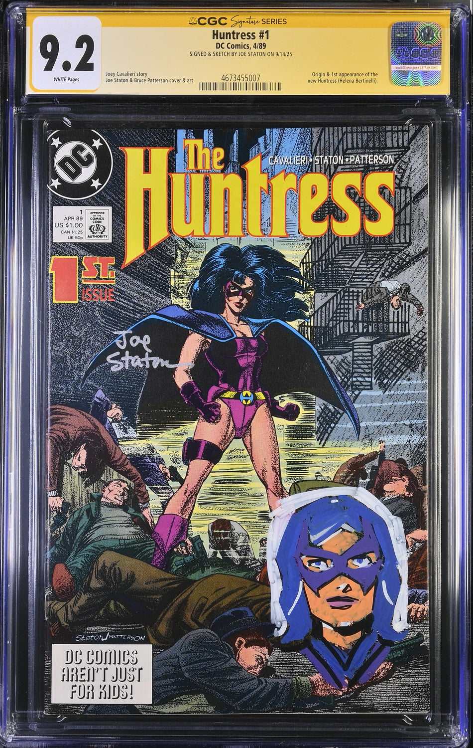 CGC SS 9.2 Huntress #1 SIGNED & SKETCH BY JOE STATON ON 9/14/25 (Origin & 1st appearance of the new Huntress (Helena Bertinelli)