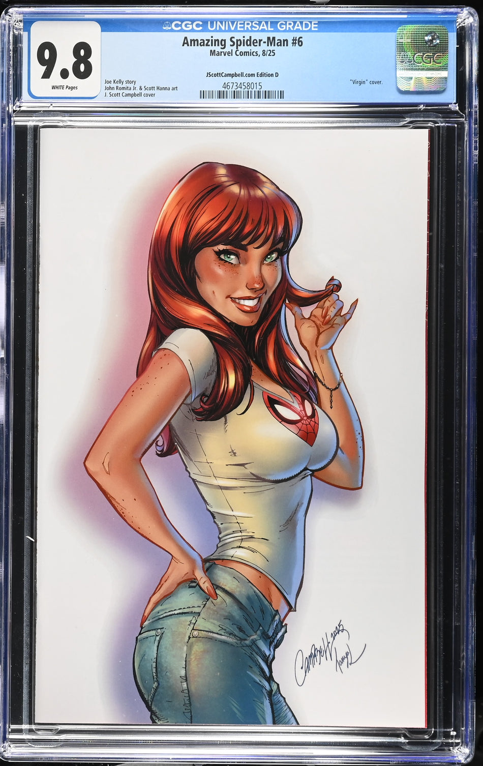 CGC 9.8 Amazing Spider-Man #6 J Scott Campbell JSC Artist EXCLUSIVE Cover D "MJ" Virgin LTD 1,000