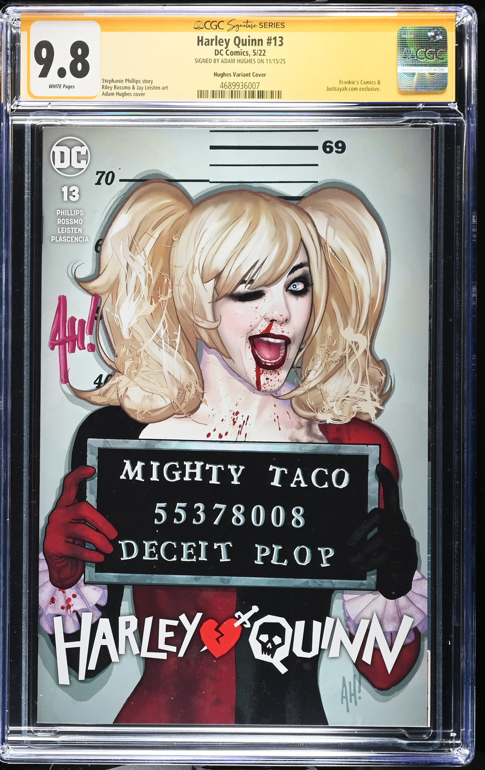 CGC Signature Series 9.8 Harley Quinn #13 Adam Hughes Variant SIGNED BY HUGHES