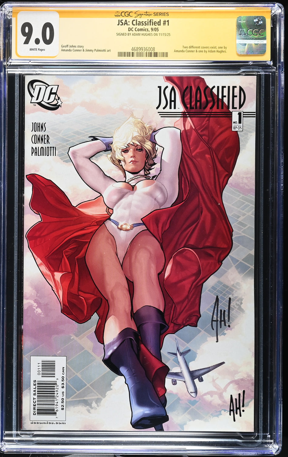 CGC Signature Series 9.0 JSA Classified #1 Adam Hughes Variant SIGNED BY HUGHES