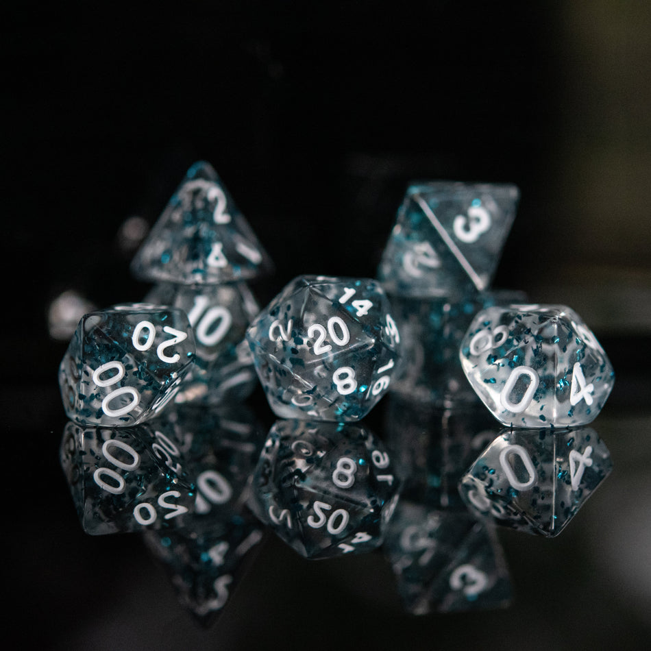 Crystal Beach Acrylic Dice Set