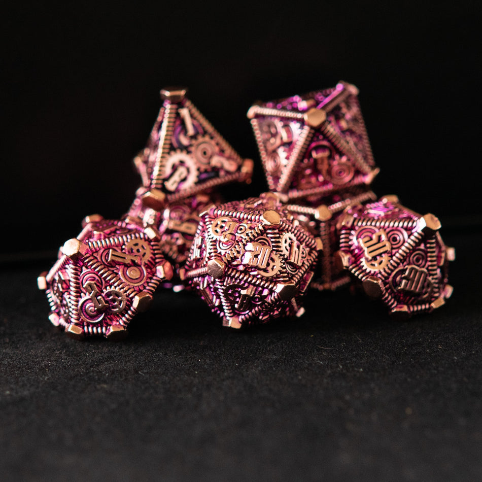 Purple and Bronze - Weird West Wasteland Metal Dice Set