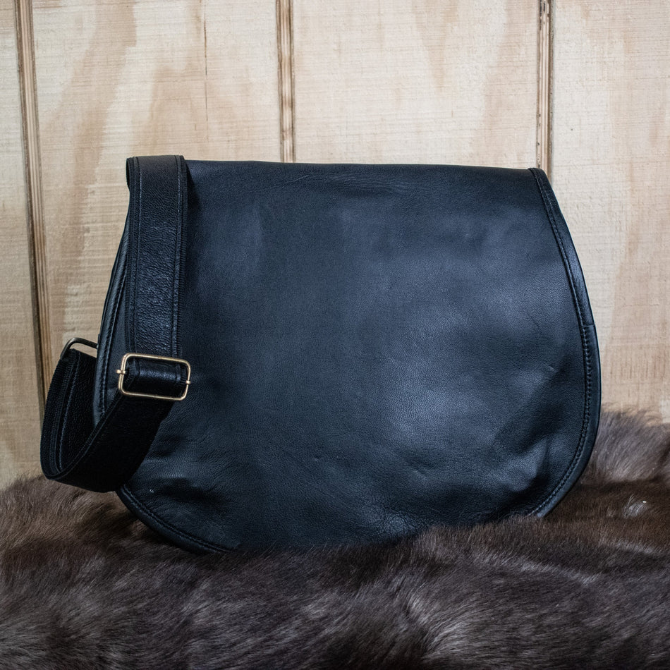 "The Seeker" Leather Satchel - Medium (Black)