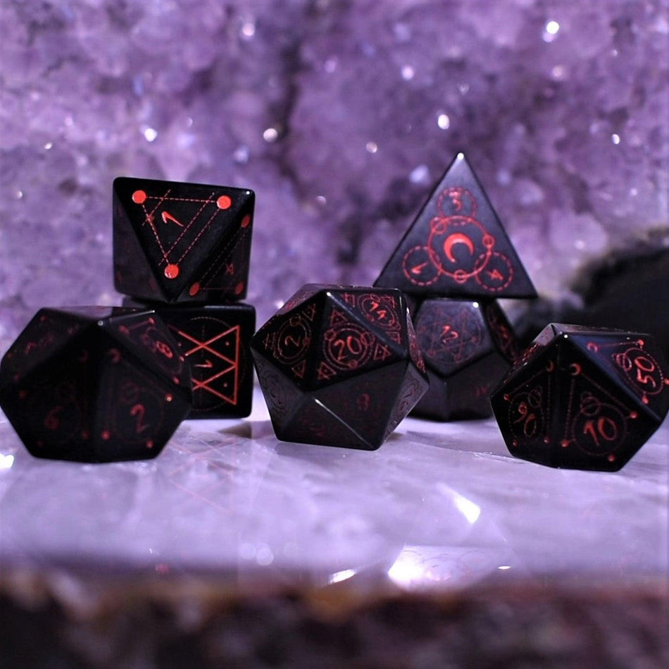 Spellcaster Obsidian Stone Dice