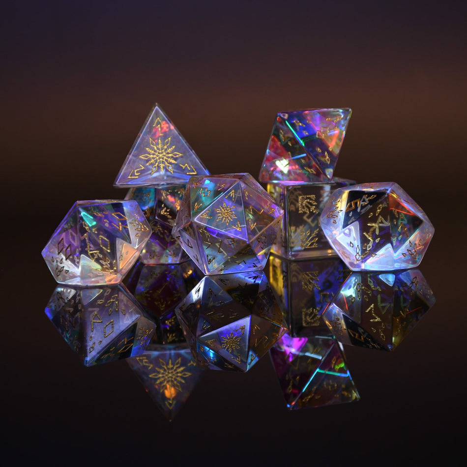 Frostbite Prism Glass Dice Set