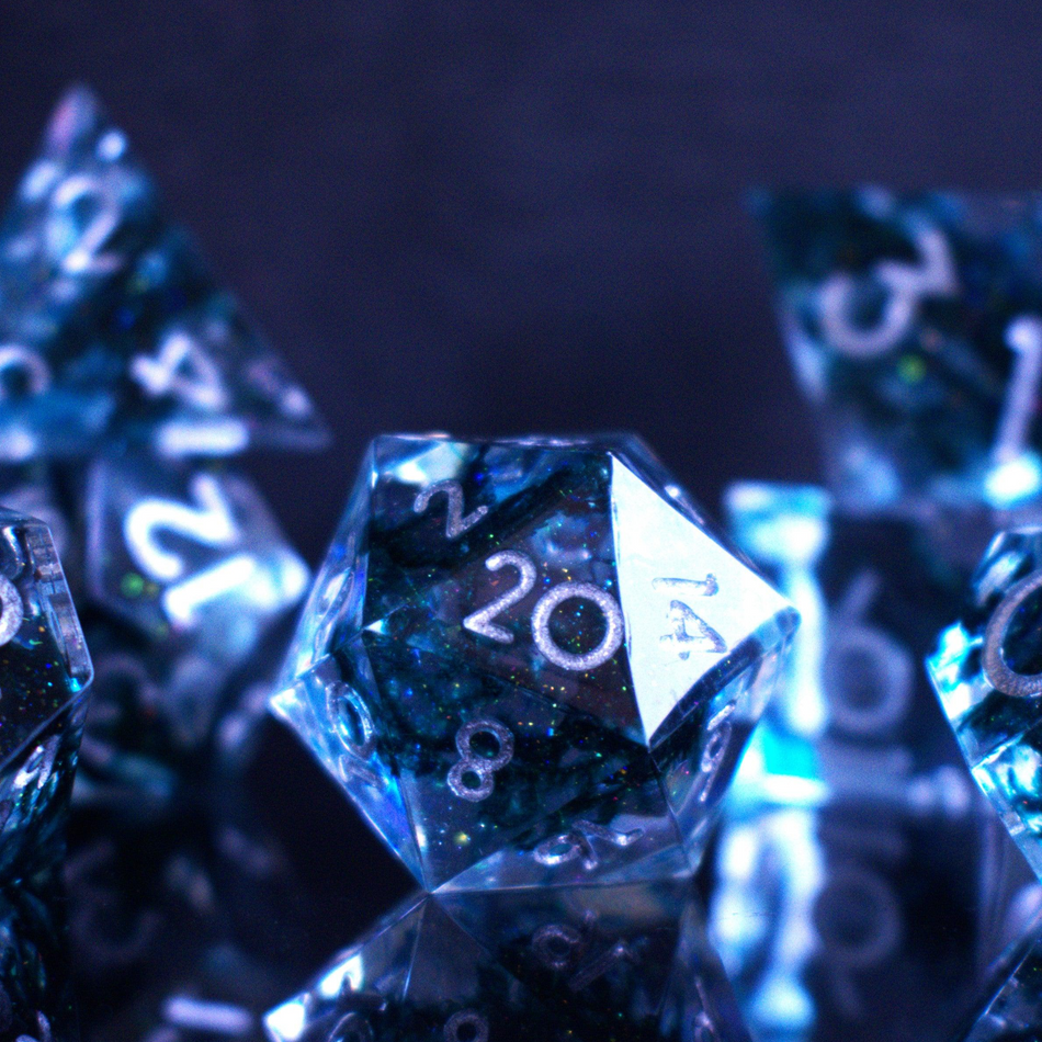 Dark Tide Sharp-Edged Resin Dice Set