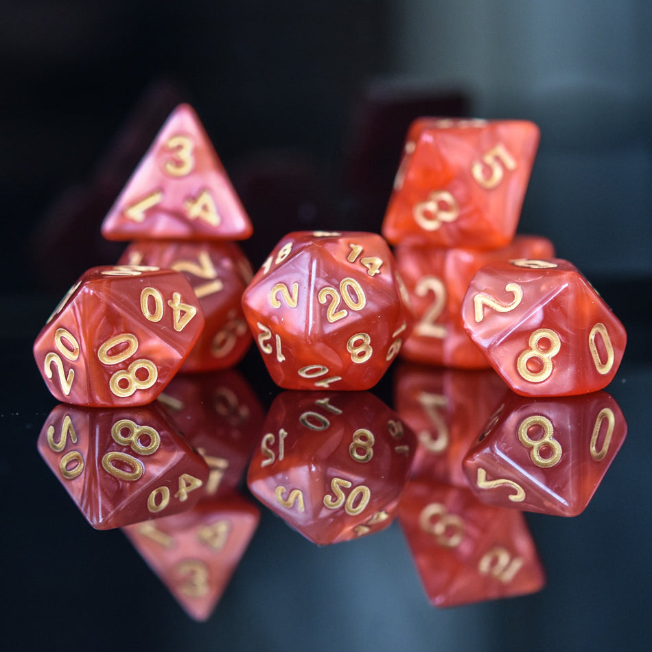 Fire Pearl Acrylic Dice Set