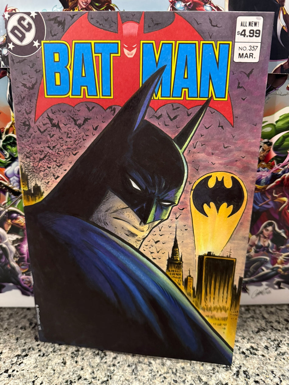 CHARITY AUCTION - Comic Sketch Cover,  Batman 357, Batman original cover art, Rob Broussard-image-1